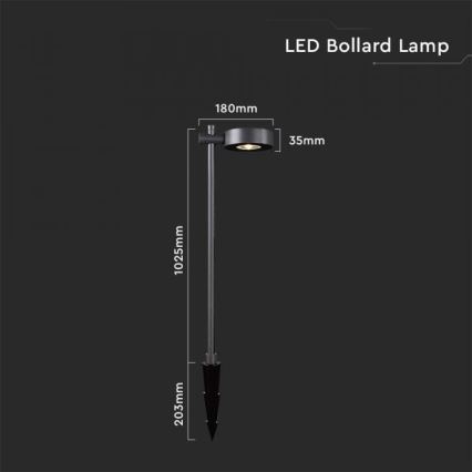 LED spoljašnja lampa LED/7W/230V 4000K IP65 crna 102 cm