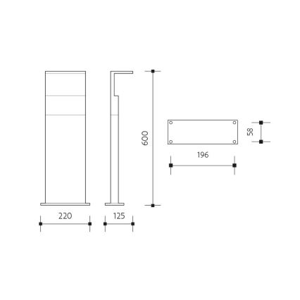 LED spoljašnja lampa NATURA LED/12W/230V 4000K 60 cm IP65 braon/antracit