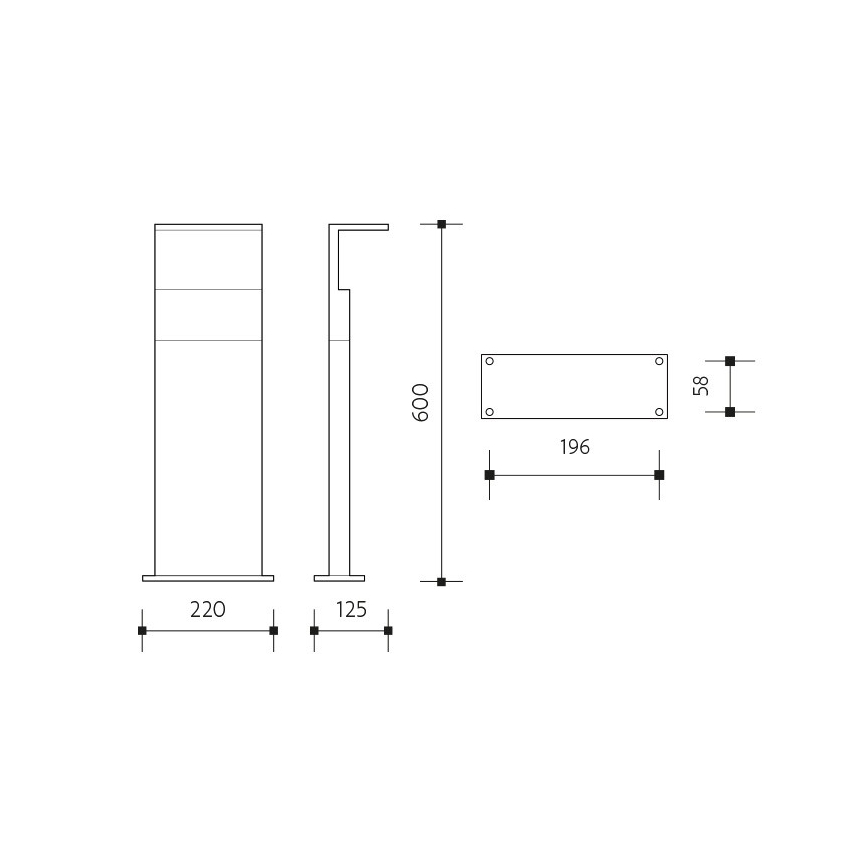 LED spoljašnja lampa NATURA LED/12W/230V 4000K 60 cm IP65 braon/antracit