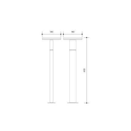 LED spoljašnja lampa sa senzorom BARI LED/10W/230V 4000K 60 cm IP54 antracit