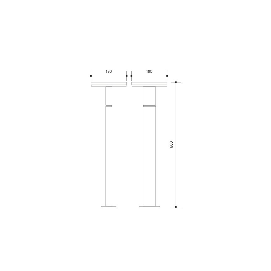 LED spoljašnja lampa sa senzorom BARI LED/10W/230V 4000K 60 cm IP54 antracit