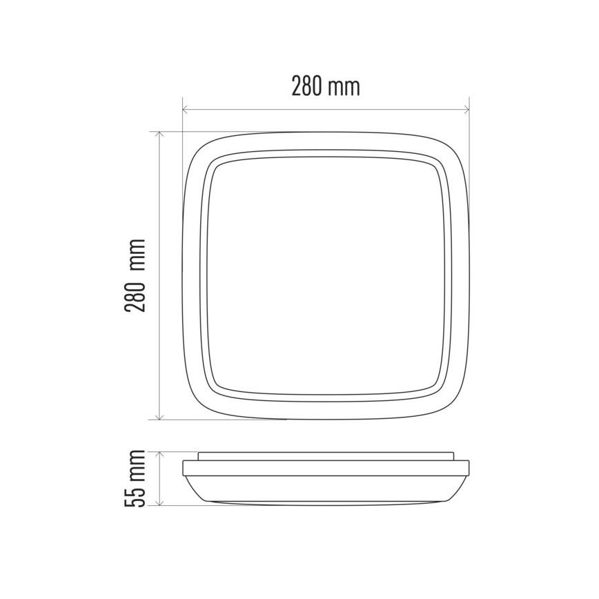 LED spoljašnja plafonska svetiljka DORI LED/24W/230V IP54 kvadratna