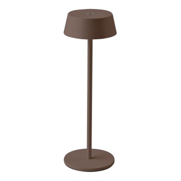 LED spoljašnja prigušiva dodirna punjiva stona lampa LED/2W/5V 4400 mAh IP54 braon