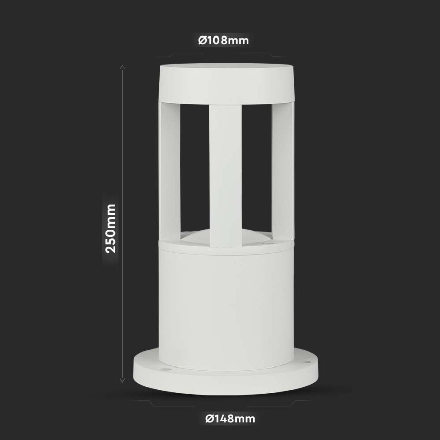 LED spoljašnja svetiljka 10W/230V, 25 cm, 4000K, IP65, bela