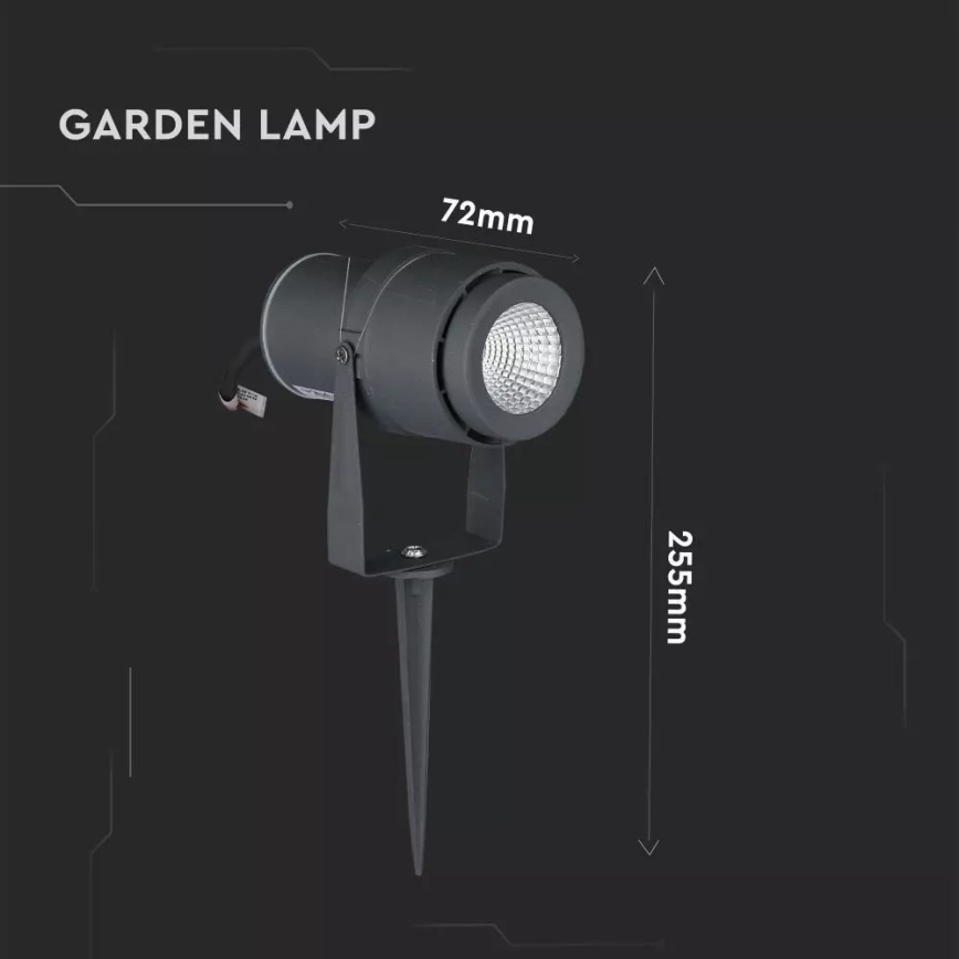 LED spoljašnja svetiljka LED/12W/100-240V IP65 siva - zeleno svetlo