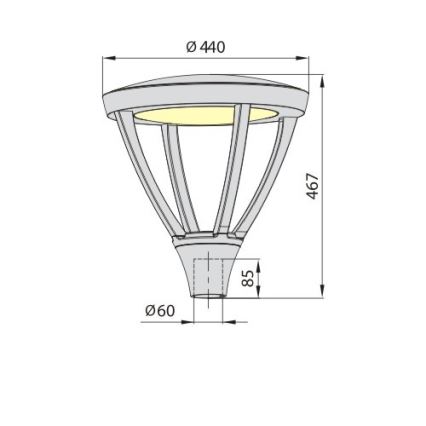 LED spoljašnja svetiljka PARK PLUS LED/60W/230V 4000K