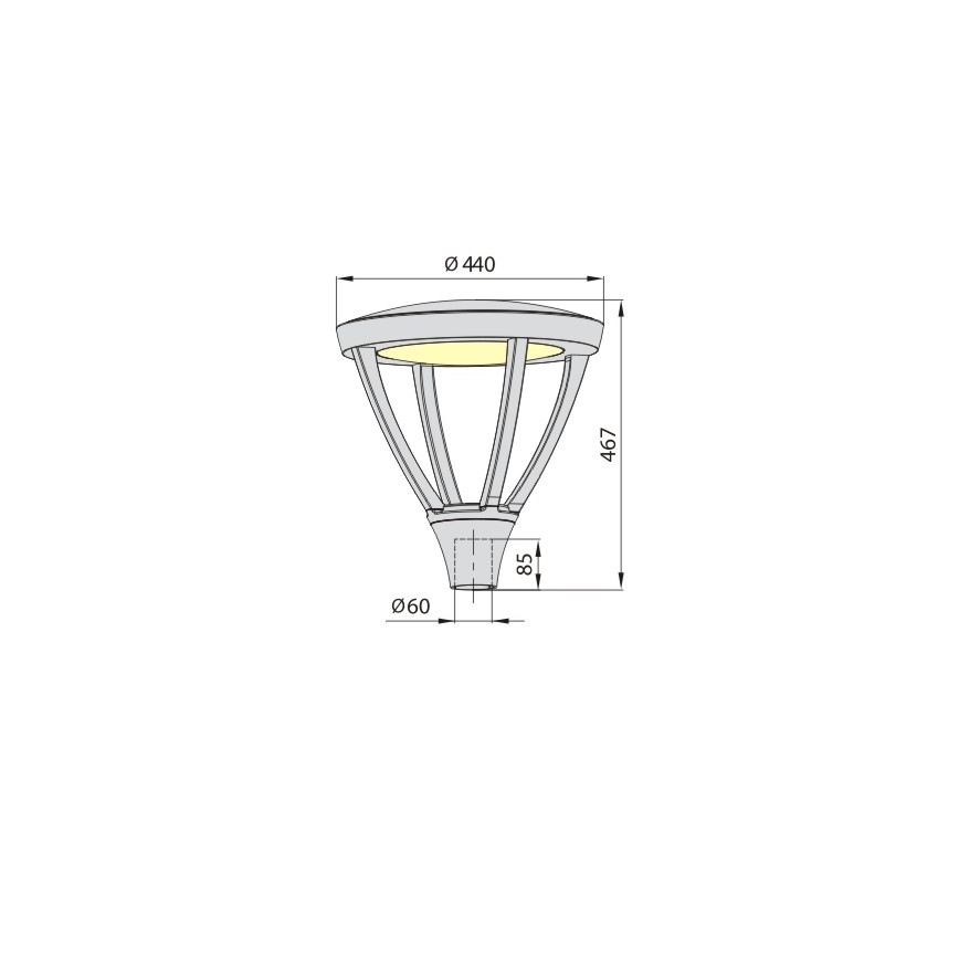 LED spoljašnja svetiljka PARK PLUS LED/60W/230V 4000K