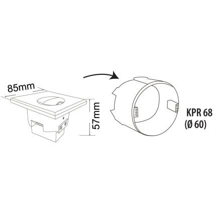 LED spoljašnje svetlo za stepenište DECENTLY LED/1,5W/230V 3000/4000/6000K IP44