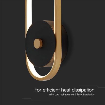 LED spoljašnja zidna svetiljka LED/15W/230V IP54 3000K mesing