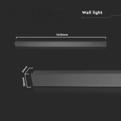 LED spoljašnja zidna svetiljka LED/23W/230V 4000K IP65 141 cm antracit
