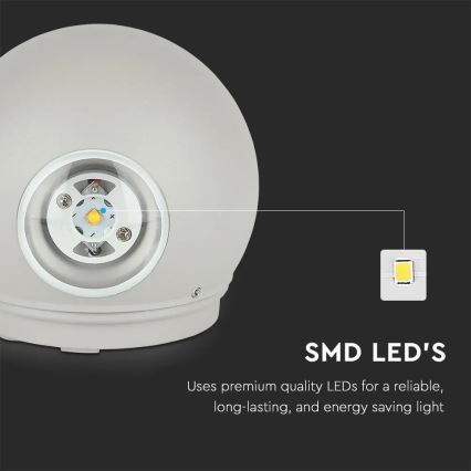 LED spoljašnja zidna svetiljka LED/6W/230V 3000K IP65 siva