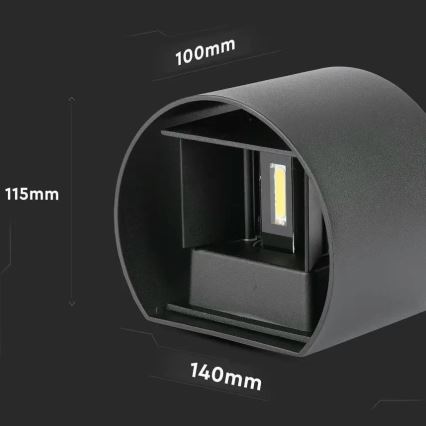 LED spoljašnja zidna svetiljka LED/6W/230V 4000K IP65 crna