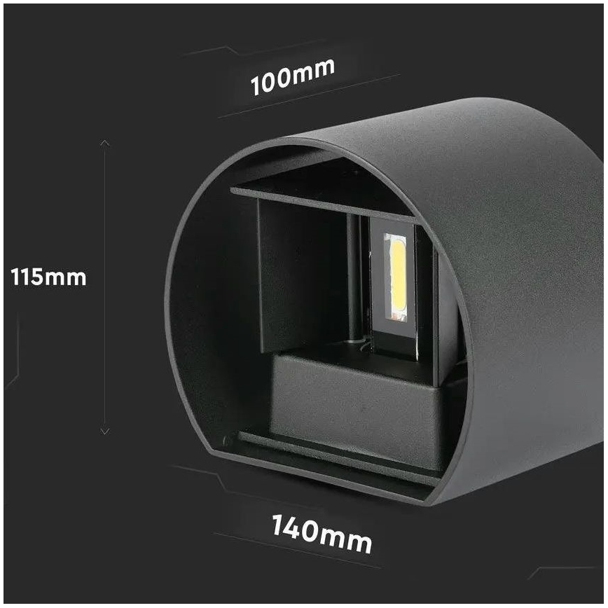 LED spoljašnja zidna svetiljka LED/6W/230V 4000K IP65 crna