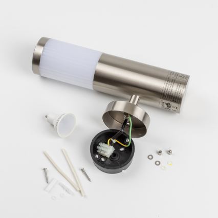 LED spoljašnje zidno svetlo sa senzorom pokreta 1xGU10/5W/230V IP44 mat hrom