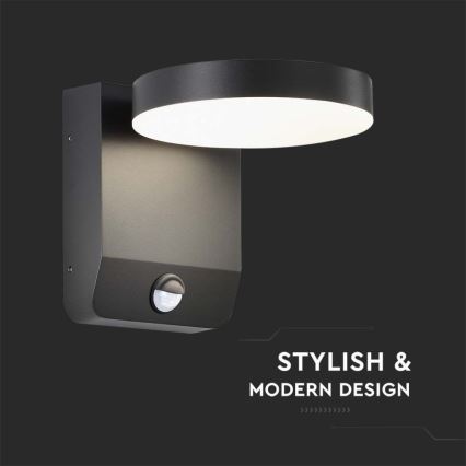LED spoljašnja zidna fleksibilna svetiljka sa senzorom LED/17W/230V IP65 3000K crna