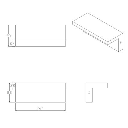 LED Spoljašnja zidna svetiljka TESA LED/10W/230V IP54 crna