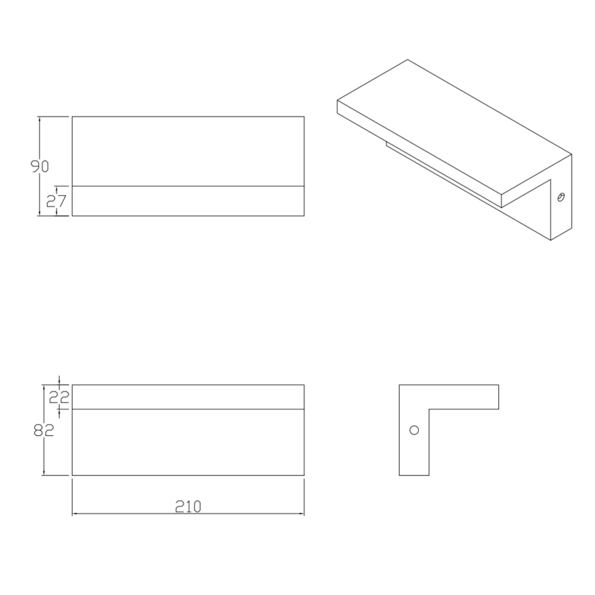 LED Spoljašnja zidna svetiljka TESA LED/10W/230V IP54 crna