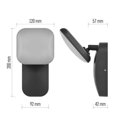 LED Spoljašnje fleksibilno zidno svetlo NIKA LED/12,5W/230V IP44