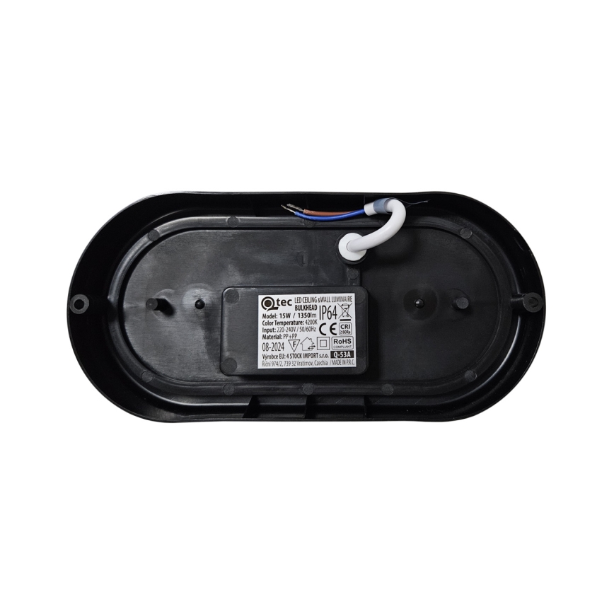LED spoljašnje plafonsko svetlo LED/15W/230V 4200K 20x9,8 cm IP64 crna