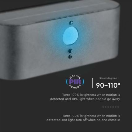 LED spoljašnje solarno zidno svetlo sa senzorom LED/2,5W/3,7V 3000K IP54 2000 mAh