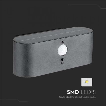 LED spoljašnje solarno zidno svetlo sa senzorom LED/2,5W/3,7V 3000K IP54 2000 mAh