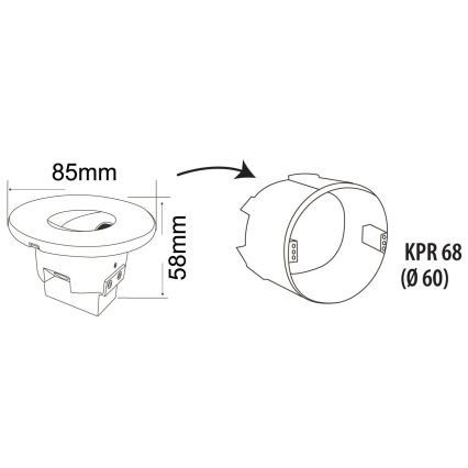 LED spoljašnje svetlo za stepenište DECENTLY LED/1,5W/230V 3000/4000/6000K IP44 belo