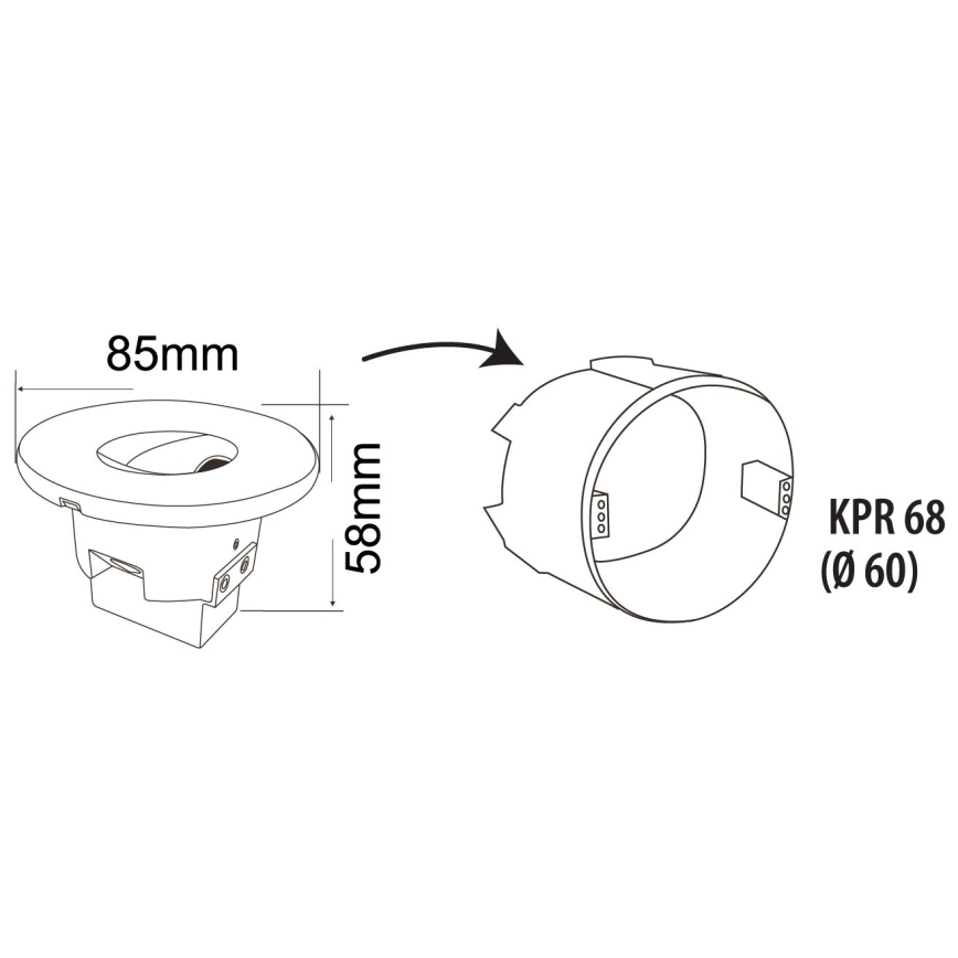 LED spoljašnje svetlo za stepenište DECENTLY LED/1,5W/230V 3000/4000/6000K IP44 belo