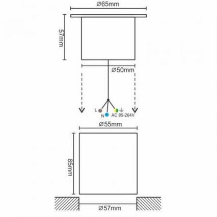 LED spoljašnje svetlo za prilaz LED/4W/85-264V IP67 2800K