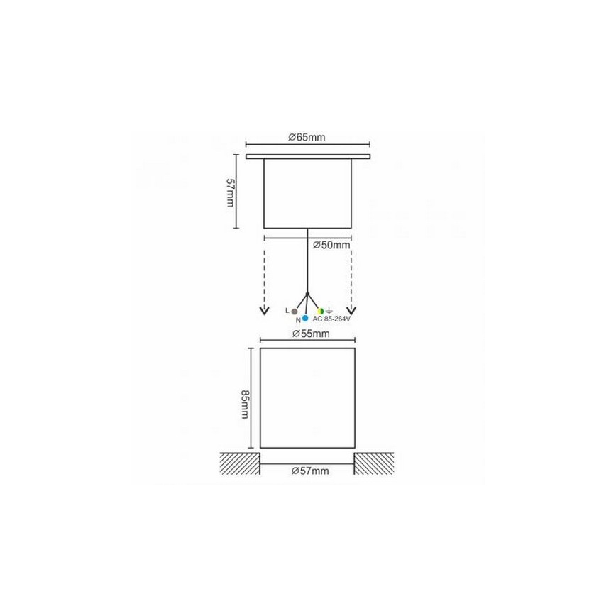 LED spoljašnje svetlo za prilaz LED/4W/85-264V IP67 2800K