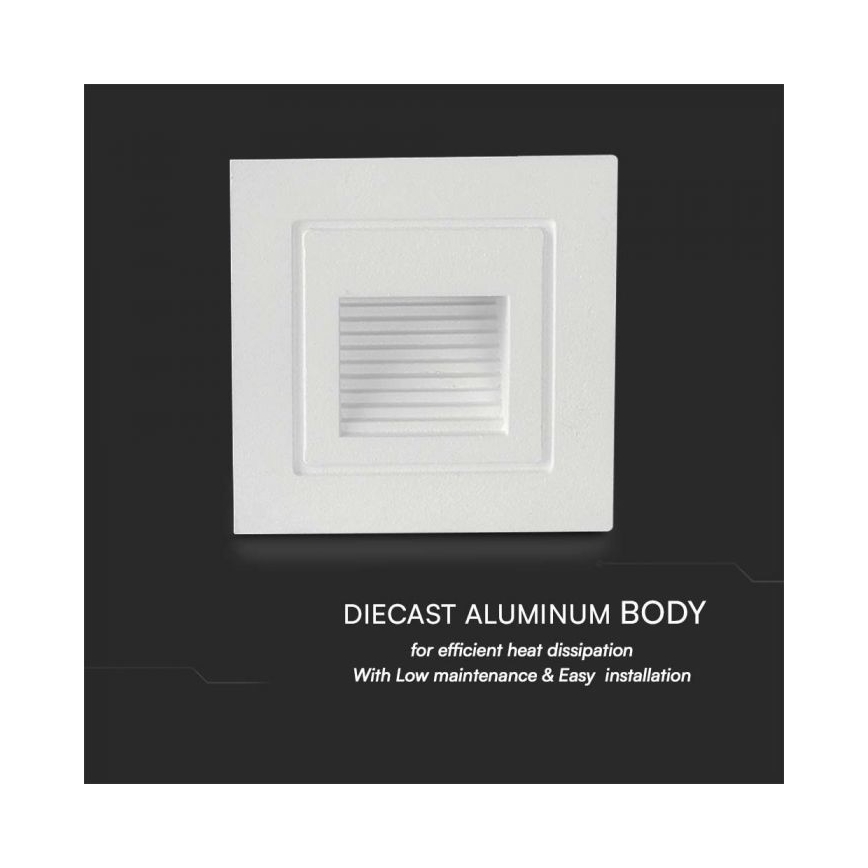 LED spoljašnje svetlo za stepenište LED/3W/230V 3000K IP65 belo