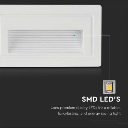 LED spoljašnje svetlo za stepenište LED/3W/230V 3000K IP65 belo