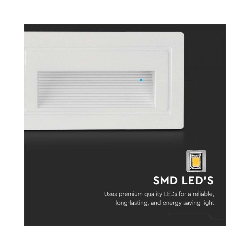 LED spoljašnje svetlo za stepenište LED/3W/230V 3000K IP65 belo