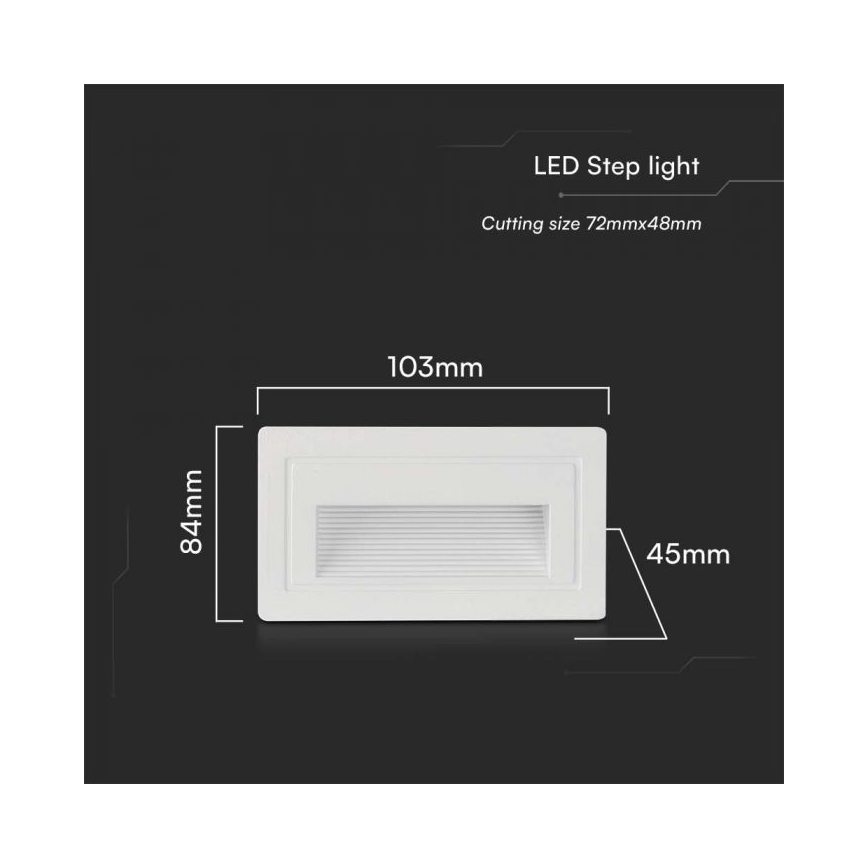 LED spoljašnje svetlo za stepenište LED/3W/230V 3000K IP65 belo