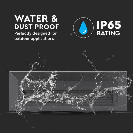 LED spoljašnje svetlo za stepenište LED/3W/230V IP65 3000K crno