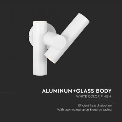 LED spoljašnja zidna fleksibilna spot svetiljka 2xLED/3W/230V 4000K IP44 bela