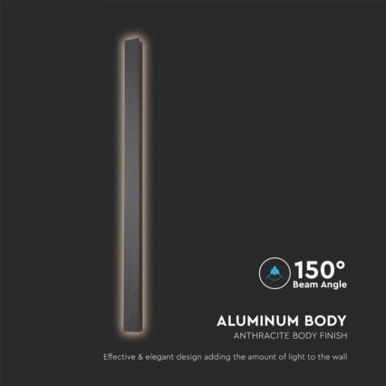LED spoljašnje zidno svetlo, 10W/230V, 3000K, IP65, 51 cm, antracit