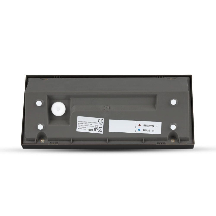 LED spoljašnje zidno svetlo 12W/230V 6400K IP65 crno
