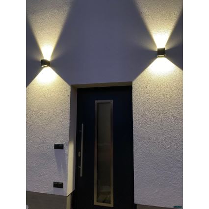 LED spoljašnje zidno svetlo 2xLED/3W/230V IP54 antracit