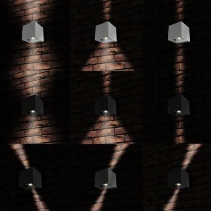 LED spoljašnje zidno svetlo 2xLED/3W/230V IP54 antracit