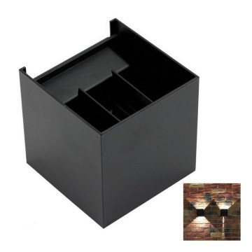 LED spoljašnje zidno svetlo 2xLED/3W/230V IP54 crno