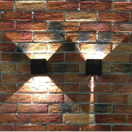 LED spoljašnje zidno svetlo 2xLED/3W/230V IP54 crno