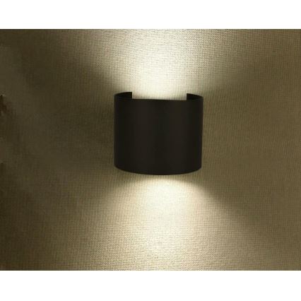LED spoljašnje zidno svetlo, 6W, 230V, 3000K, IP65, crno