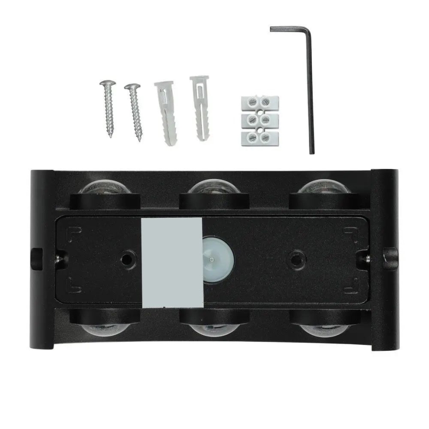 LED spoljašnje zidno svetlo 6xLED/6W/230V IP54 4000K crna