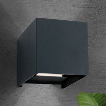 LED spoljašnje zidno svetlo CUBE 2xLED/3W/230V IP54 antracit