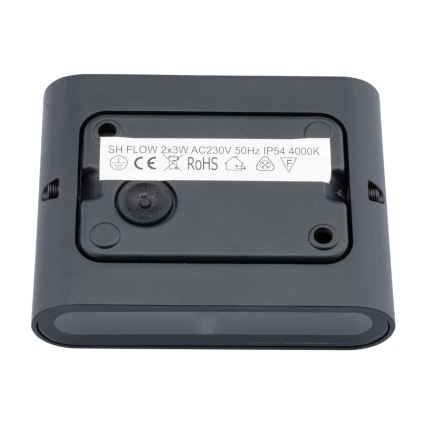 LED spoljašnje zidno svetlo FLOW 2xLED/3W/230V IP54 crna