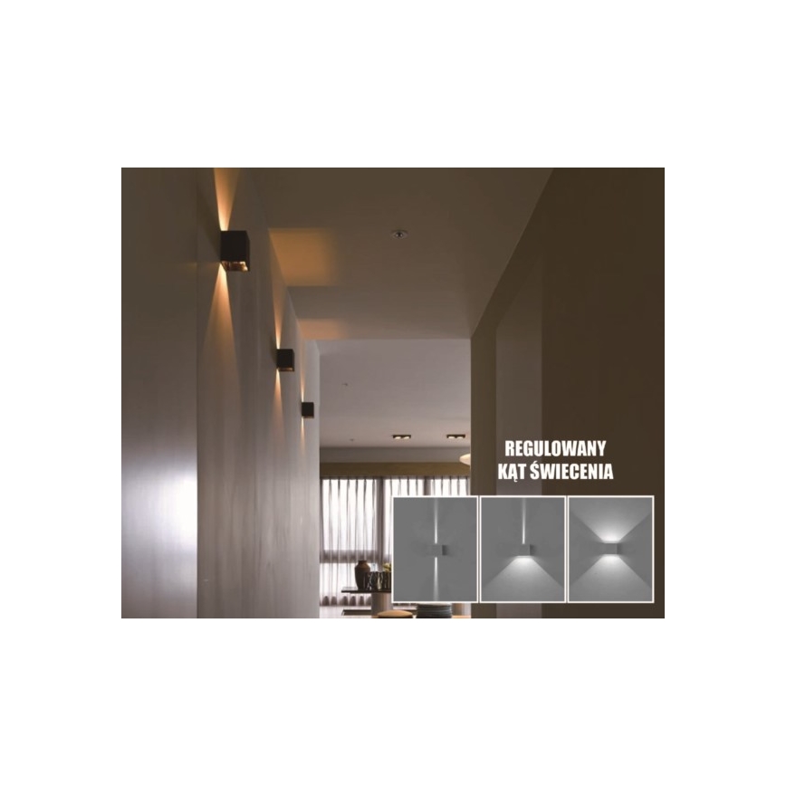LED spoljašnje zidno svetlo KREON 2xLED/3W/230V IP54 4000K crno