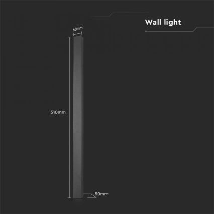 LED spoljašnje zidno svetlo LED/10W/230V 3000K IP65 51 cm crna