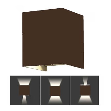 LED spoljašnje zidno svetlo LED/11W/230V 3000K IP65 braon