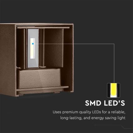 LED spoljašnje zidno svetlo LED/11W/230V 3000K IP65 braon