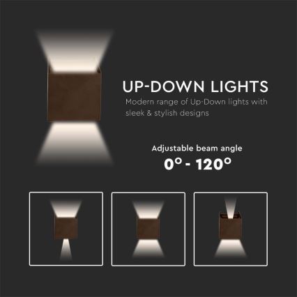 LED spoljašnje zidno svetlo LED/11W/230V 3000K IP65 braon